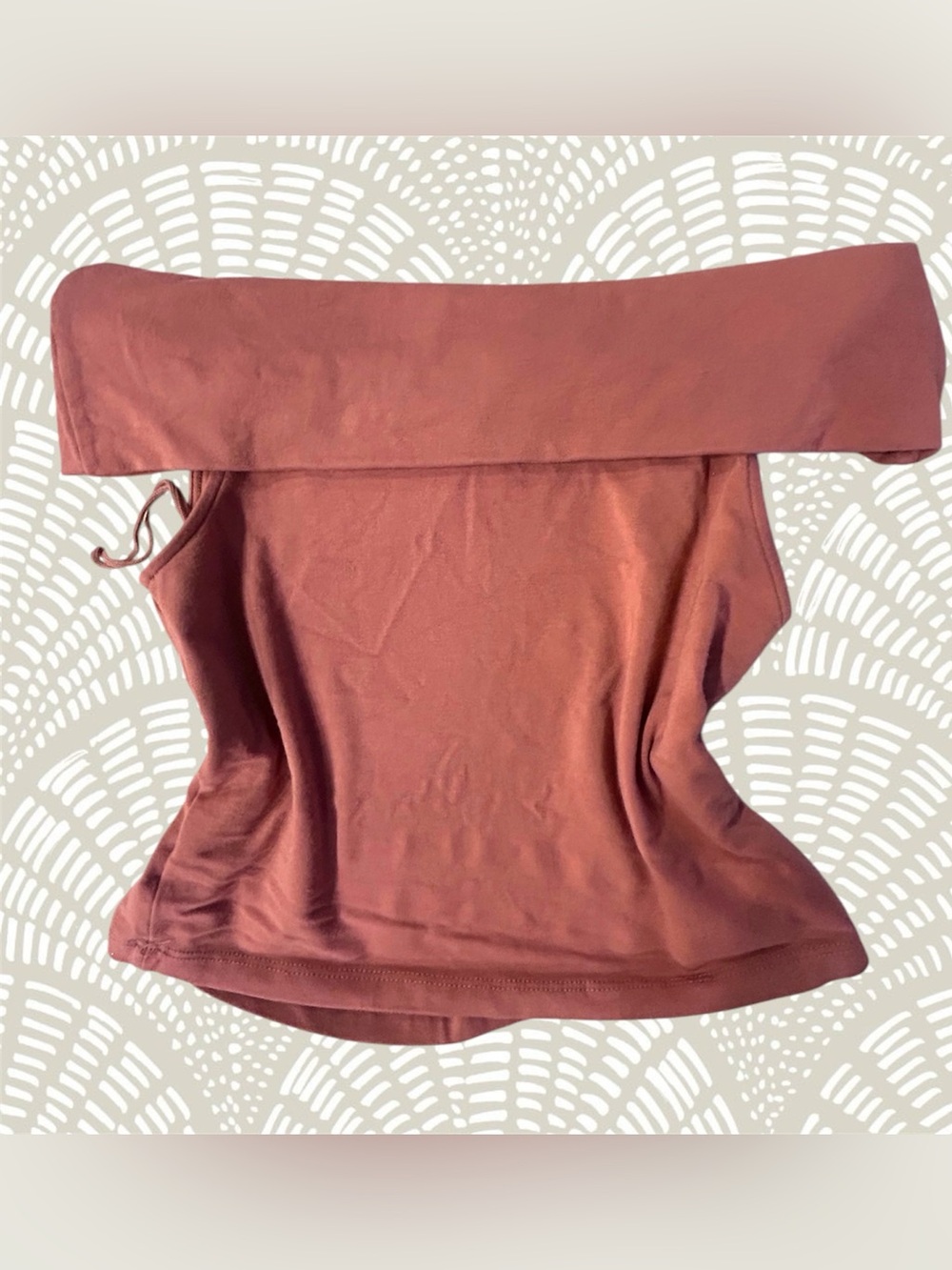 aerie Off-Shoulder Rust Crop Top